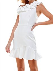 One Shoulder Mini Dress - White