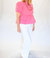 Sweet Escape Puff Sleeve Top In Pink