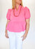 Sweet Escape Puff Sleeve Top In Pink - Pink