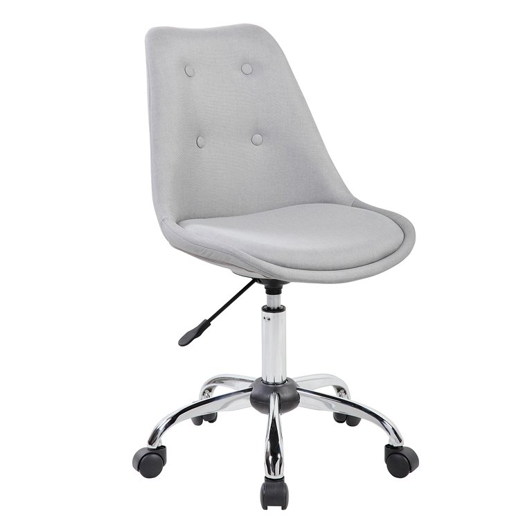 Armless Task Chair With Buttons - Grey