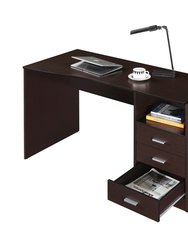 Classic Computer Desk with Multiple Drawers - Grey/Wenge