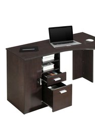 Classic Office Desk with Storage, Espresso