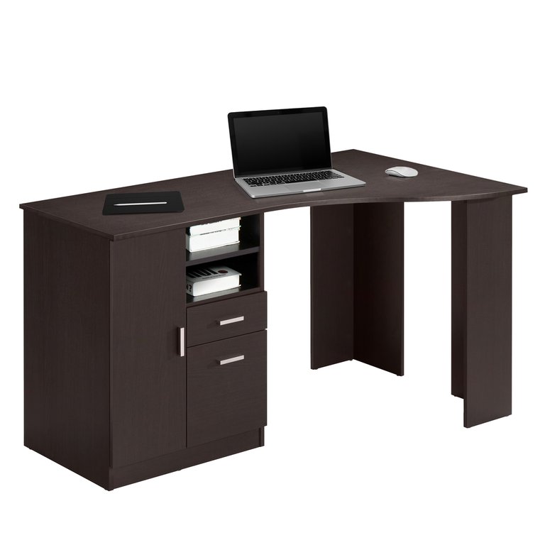 Classic Office Desk with Storage, Espresso - Espresso