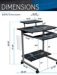 Compact Computer Cart With Storage