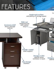 Complete Workstation Computer Desk With Storage, Espresso