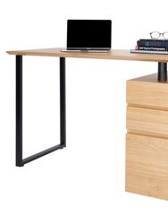 Computer Desk With Storage And File Cabinet - Pine