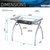 Contempo Clear Glass Top Computer Desk with Pull Out Keyboard Panel - Clear