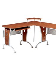 Deluxe L-Shaped Computer Desk With Pull Out Keyboard Panel