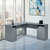 Functional L-Shape Desk With Storage - Grey