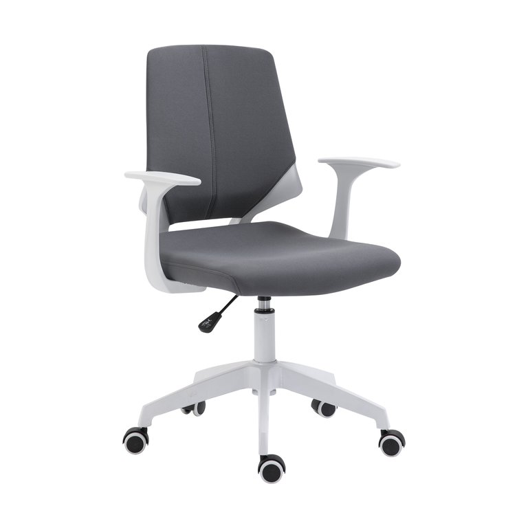 Height Adjustable Mid Back Office Chair, Grey - Grey