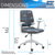 Height Adjustable Mid Back Office Chair, Grey