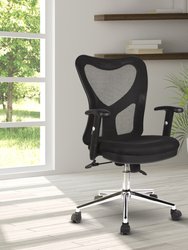 High Back Mesh Office Chair With Chrome Base - Black