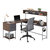 L-Shape Desk With Hutch And Storage - Walnut