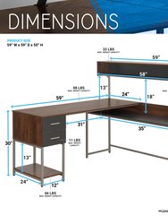 L-Shape Desk With Hutch And Storage
