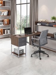 L-Shape Desk With Hutch And Storage