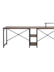 L-Shape Industrial Desk With Storage Shelves