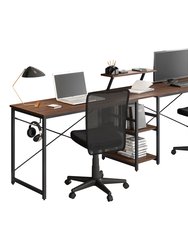 L-Shape Industrial Desk With Storage Shelves