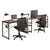 L-Shape Industrial Desk With Storage Shelves