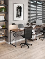 L-Shape Industrial Desk With Storage Shelves