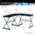 L-Shaped Glass Computer Desk, Black