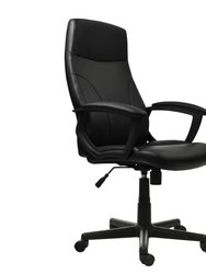Medium Back Executive Office Chair, Black - Black