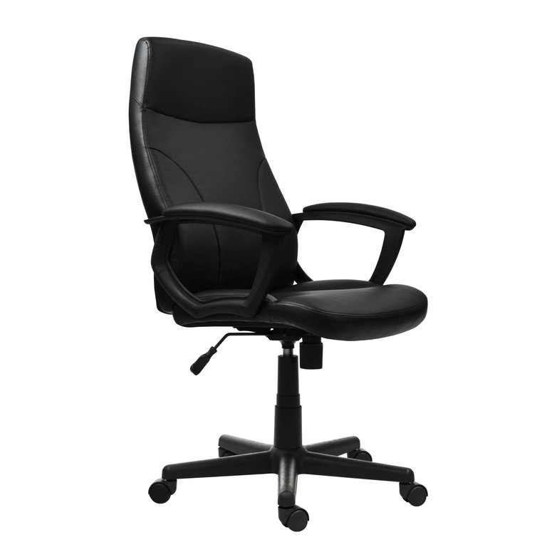 Medium Back Executive Office Chair, Black - Black