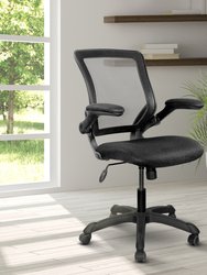 Mesh Task Office Chair with Flip-Up Arms - Black