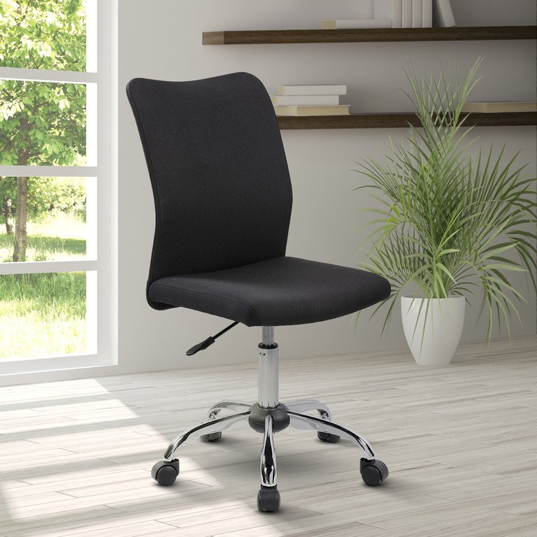 Modern Armless Task Chair - Black