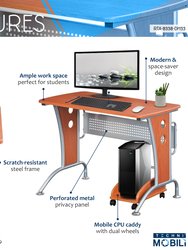 Modern  Computer Desk With Mobile CPU Caddy