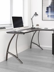 Modern L- Shaped Computer Desk With File Cabinet And Storage - Espresso