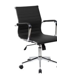 Modern Medium Back Executive Office Chair - Black