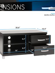 Modern TV Stand With Storage For TVs Up To 40" - Two Drawers & Two Shelves