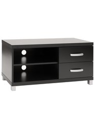 Modern TV Stand With Storage For TVs Up To 40" - Two Drawers & Two Shelves - Black