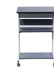 Rolling Laptop Cart With Storage - Graphite