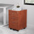 Rolling Storage And File Cabinet - Mahogany