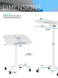 Sit To Stand Mobile Laptop Computer Stand With Height Adjustable And Tiltable Tabletop