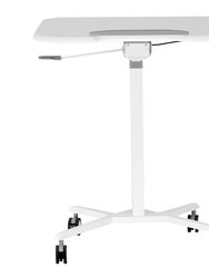 Sit To Stand Mobile Laptop Computer Stand With Height Adjustable And Tiltable Tabletop