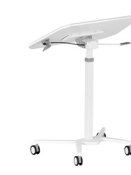 Sit To Stand Mobile Laptop Computer Stand With Height Adjustable And Tiltable Tabletop