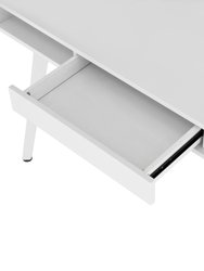 Study Computer Desk With Storage And Magnetic Dry Erase White Board - White