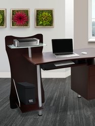 Stylish Computer Desk With Storage - Chocolate
