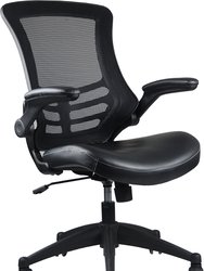 Stylish Mid-Back Mesh Office Chair With Adjustable Arms - Black