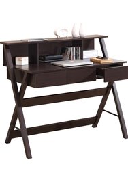 Writing Desk With Storage, Wenge - Brown