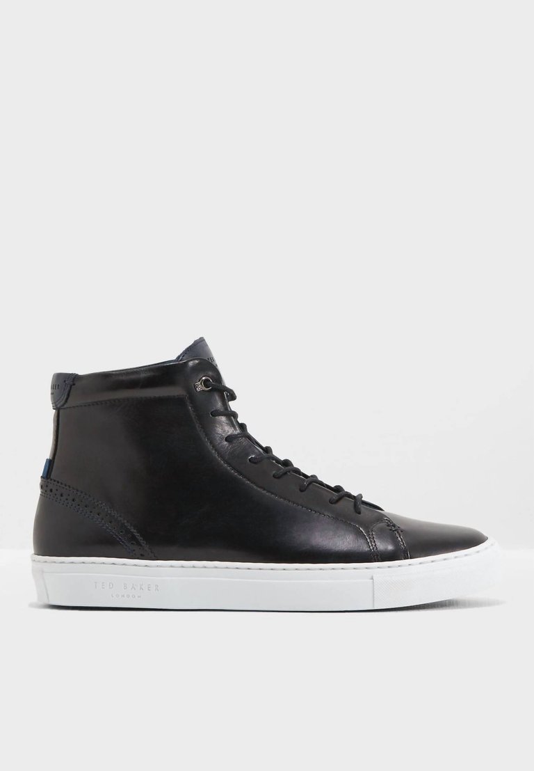 Men's Monerrk High-Top Sneaker In Leather Black - Leather Black