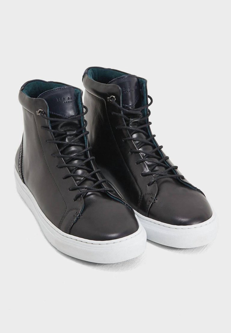 Men's Monerrk High-Top Sneaker In Leather Black