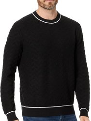 Sepal Black Crew Neck Sweater - Black