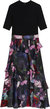 Wmd-Rowana-Fitted Knit Bodice Dress With Ruffle Skirt Black