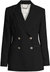 Women Solid Black Llayla Double Breasted Embossed Button Blazer Jacket - Black