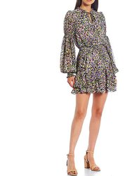Women's Karliie Tiered Mini Dress With Smock Detailing - Multi
