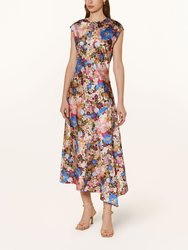 Women's Slanno Floral Asymmetric Hem Midi Dress