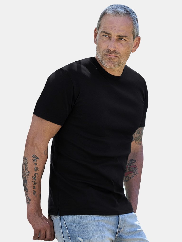 Mens Interlock Long Sleeve T-Shirt - Black
